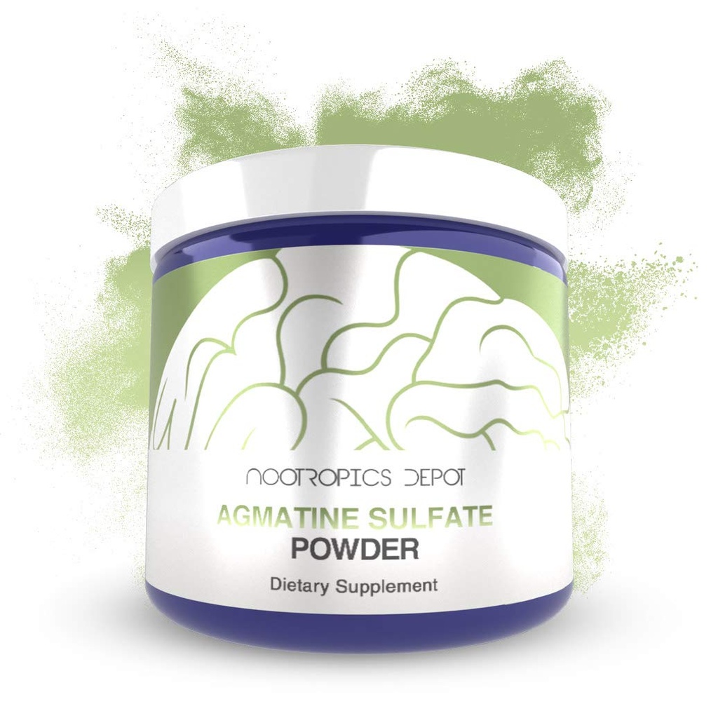 Nootropics Depot Agmatine Sulfate Powder  250 Grams ← Energy Supplement Silencio Amino Acid Derivative ← Apoya la fuerza física y la recuperación del entrenamiento ← Nitric Oxide Booster