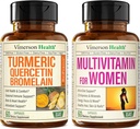Quercetina con Bromelain & Turmeric Curcumin " Multivitamina completa para las mujeres