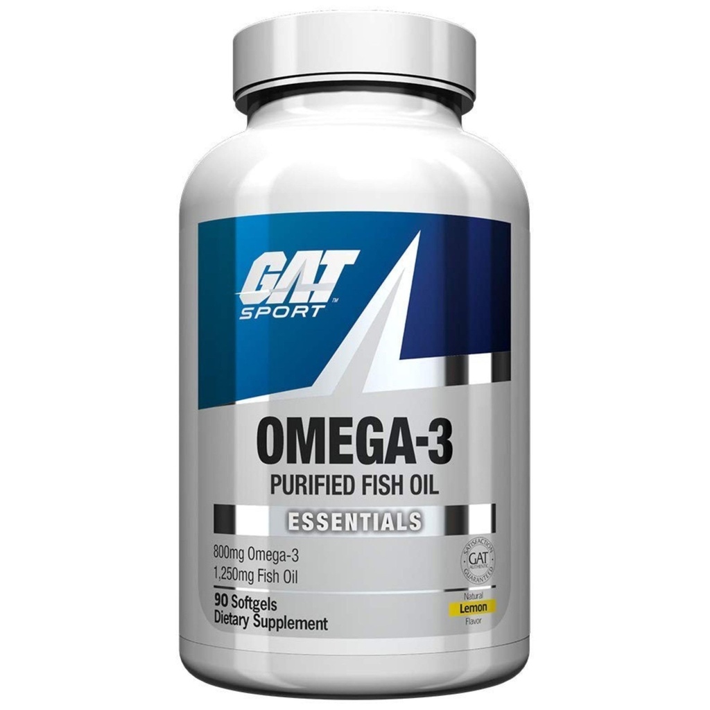 GAT SPORT Omega-3 Fish Oil, EPA de alta potencia, DHA, Brain, GLP1 Support, 90 Softgels
