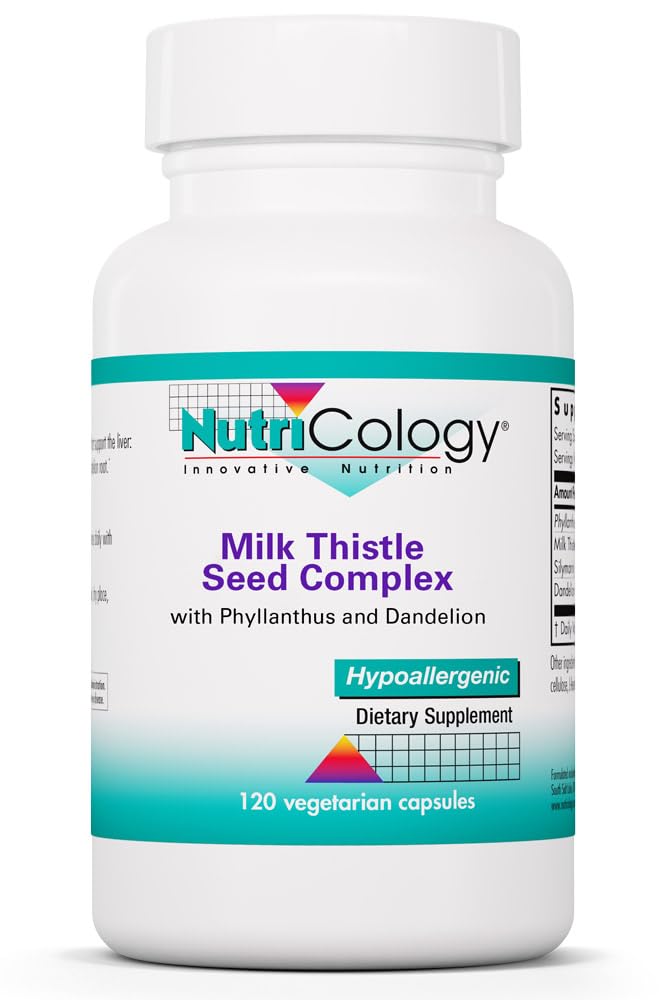 Nutricology Phyllantus Complex Supplement - Liver Health Support, Milk Thistle, Dandelion, Detox, Cleanse, Vegetarian Capsules - 120 Conde