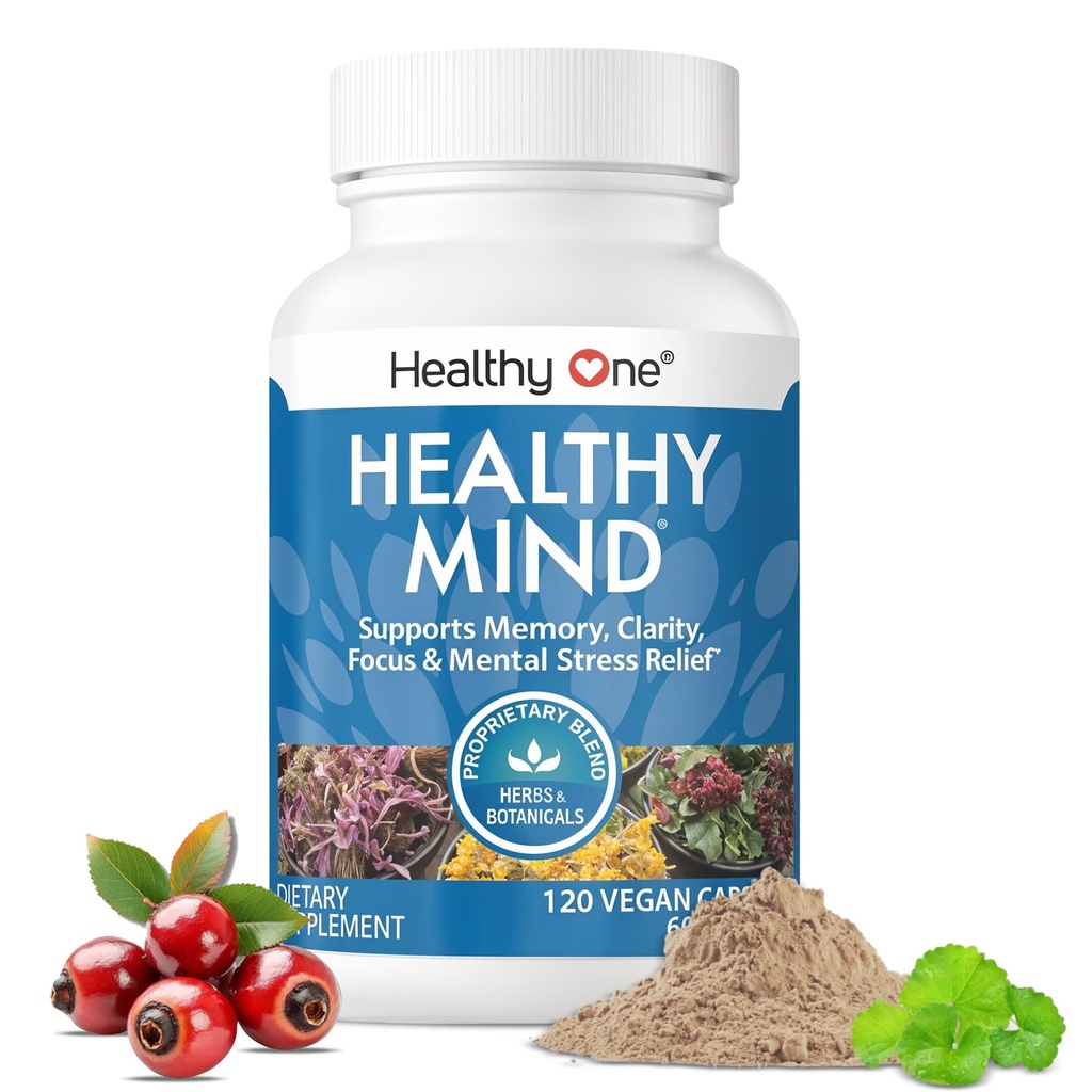 Mente saludable - Caja fuerte para adolescentes - Función cognitiva - Concentración - Enfoque - Optimización neuronal - Mood - Ginkgo Biloba - Ginseng - Rhodiola - Bacopa - Gotu Kola - Té verde - 120 Conde