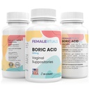 FEMALE RITUALS Boric Acid Suppositories for Women 600mg 30 Pack - Vaginal Suppository for Odor Control, Ph Balance & Vaginal Intimate Health Solution for Women