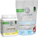 Sunwarrior Creatine Monohydrate Powder Lemonade Flavored 50 Servings " Hydration Electrolyte Blend Coconut Berry Flavored 30 Servimientos