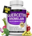 Toplux Quercetina con Bromelaina y Zinc 1050mg - Suplemento de soporte avanzado de inmunona, soporta el antioxidante, sistema inmunológico, para hombres mujeres, 60 cápsulas