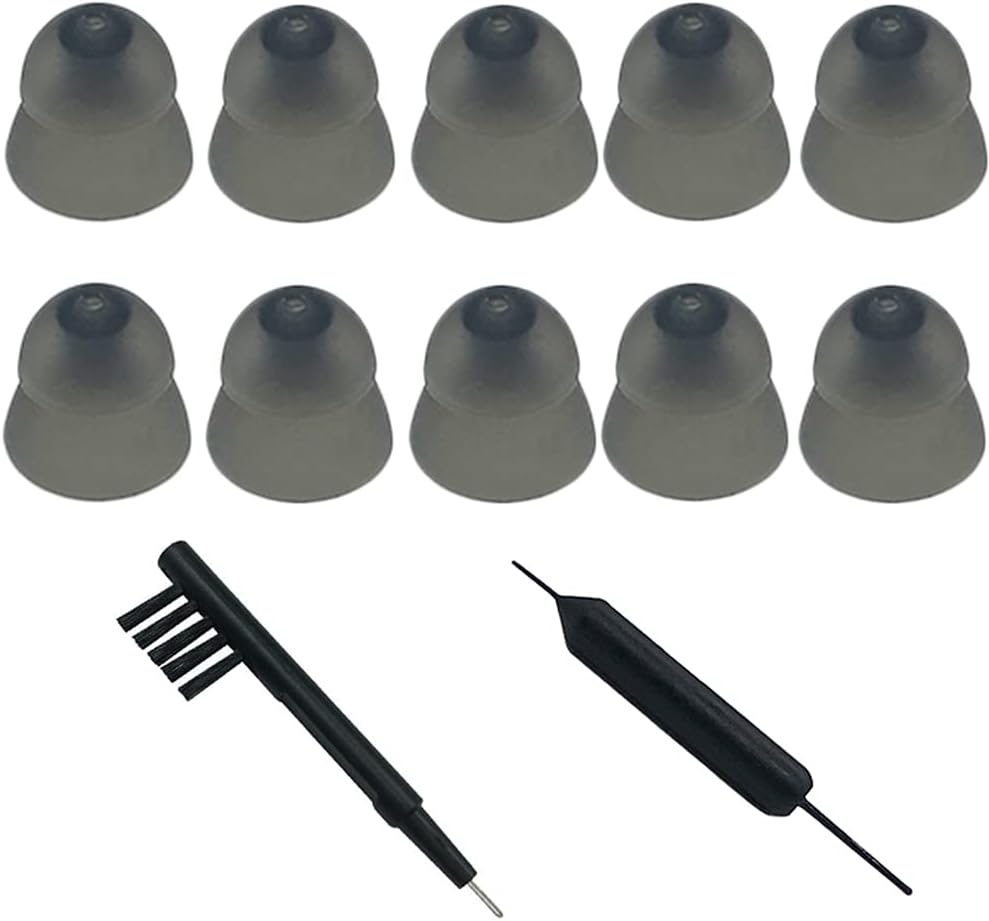 Amplificador de oídos ahumados Cerrar Domes Extremidades de oído para ReSound Sure Fit Style RIC RITE y Open Fit BTE Hearing Amplificador con herramientas de limpieza Brush Cleaner and Carry Case (Smokey, Medium)