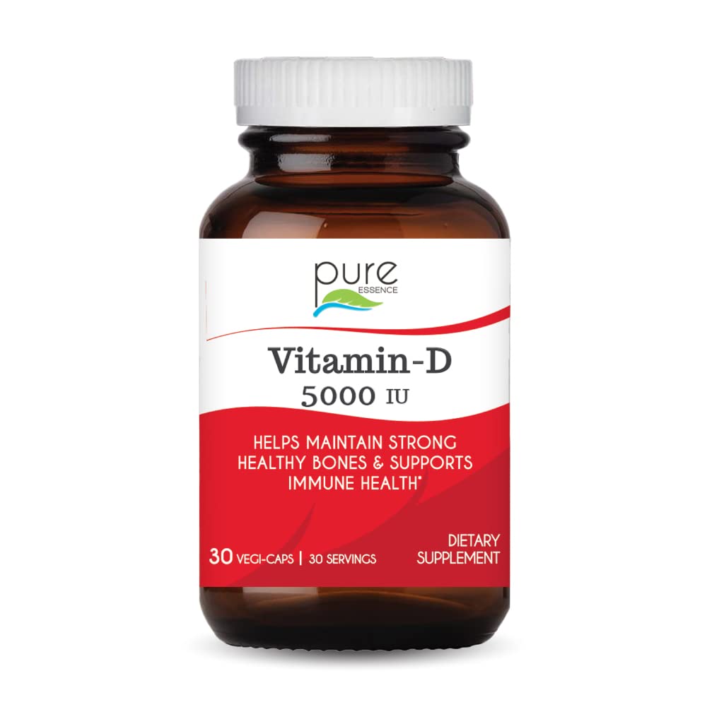 Laboratorios de Esencia Pura Vitamina D - 5000 UI de Vitamina D del 100% Pure Cholecalciferol - 30 cápsulas vegetarianas