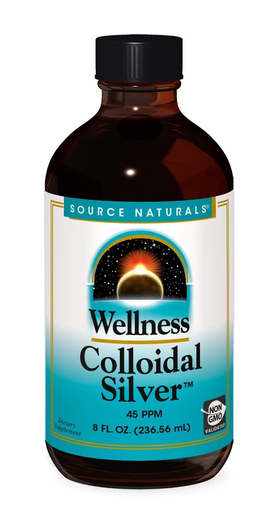 Fuente Natural Wellness Colloidal Silver 45 ppm, apoya el bienestar físico* - 8 Fluid oz