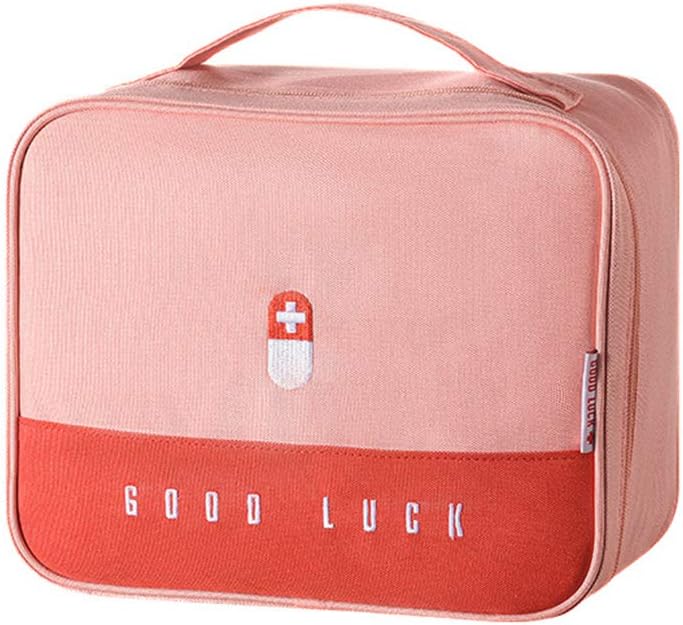 Bolsa de primeros auxilios Empty, Bolsa de Trauma de Medicamentos a prueba de agua, Bolsa de medicina para viajar ,Home Alquiler de coches Oficina(Large,Pink)