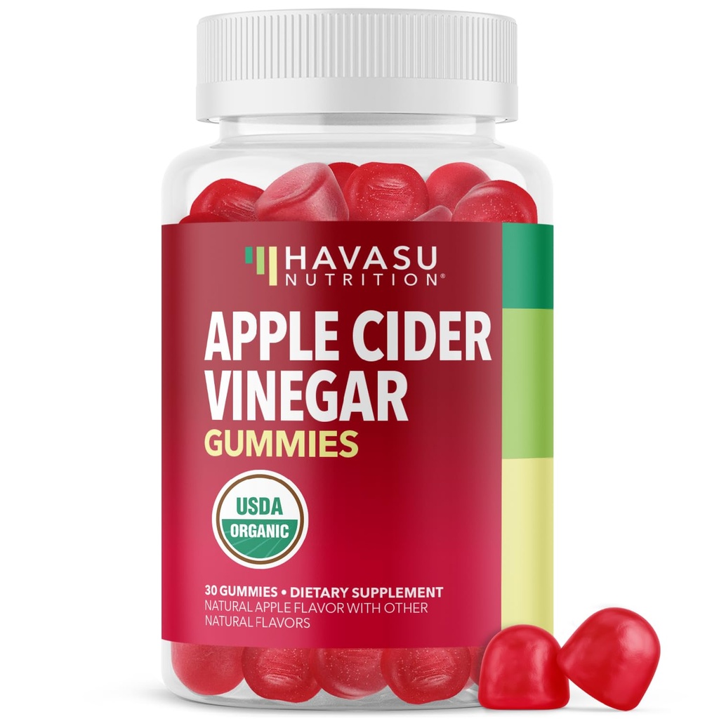 Manivelas de vinagre de manzana - Vitaminas ACV ecológicas para la salud digestiva, metabolismo & Gut Soporte - 30 Cuenta - Vegan, No Gluten-Free - Sabor Delicioso &amp; No Sabor de malla - Suministro de 15 días