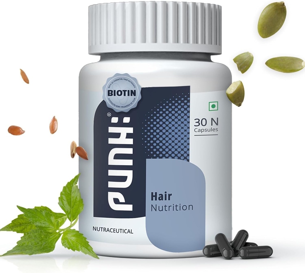 Suplemento de nutrición para el cabello con biotina, vitaminas, minerales, aminoácidos " Bloqueadores DHT para el crecimiento del cabello, nourishment, fortalece " reduce la caída del cabello para hombres " mujeres - 30 cápsulas de veg