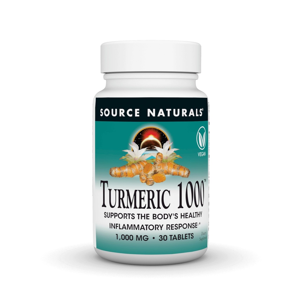Fuente Naturals Turmeric 1000, apoya la respuesta inflamatoria saludable del cuerpo*, 1.000 mg - 30 Tabletas