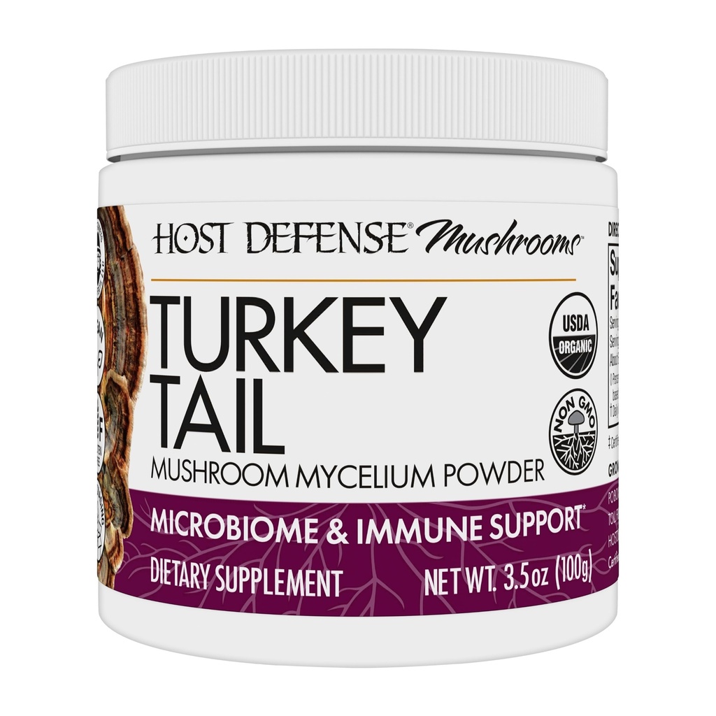 Host Defense Turquía Tail Mushroom Powder - Salud Digestiva &amp; Respuesta Inmunitaria Apoyo Suplemento - Suplemento de Mushroom para Gastrointestinal &amp; Gut Microbiome Soporte - 3.5 oz (66 Servimientos)*