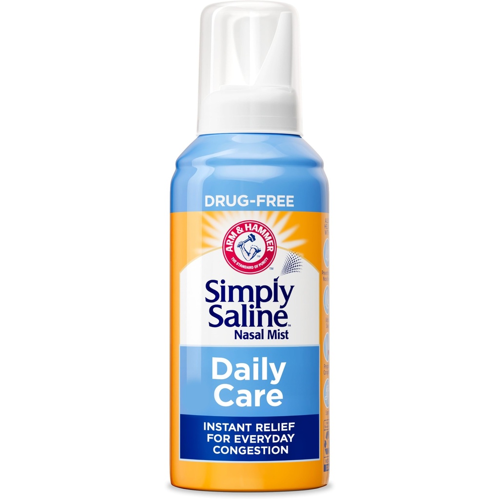 Arm and Hammer, Simply Saline Nasal Care Daily Mist - Instant Relief for Every Day Congestion - One, 4.5 Ounce