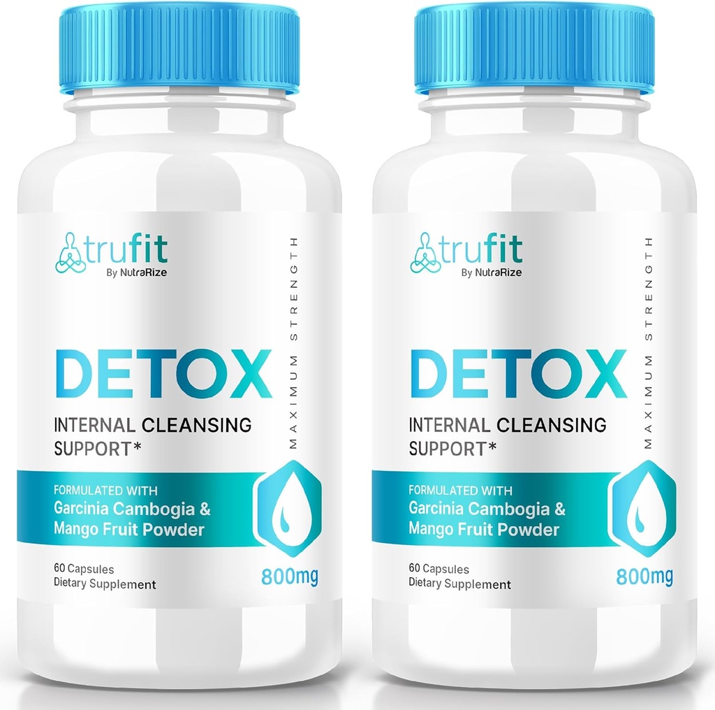 (2 Pack) TRUFlT Detox Pills, TRUFlT Keto Capsules - Formula avanzada para apoyar la limpieza interna, TRU-FlT Keto ACV Suplemento, Keto Vitaminas, TRUFlT Keto Nutrition, TRU FlT Powder (120 cápsulas)