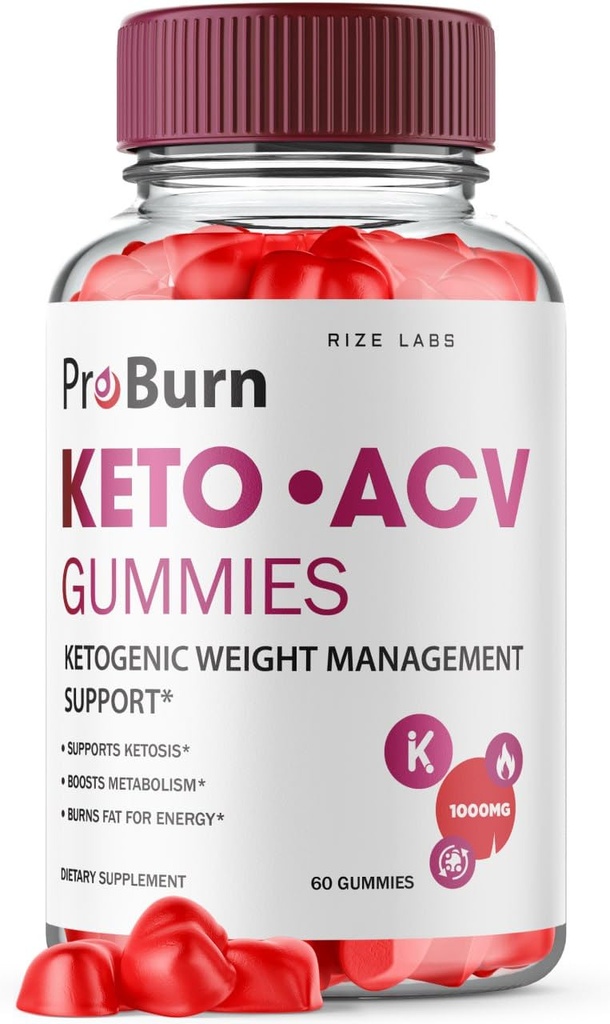 rize labs - Pro Burn Keto ACV Gummies, Advanced Weight Loss Support, All Natural Apple Cider Suplemento (60 Gummies)