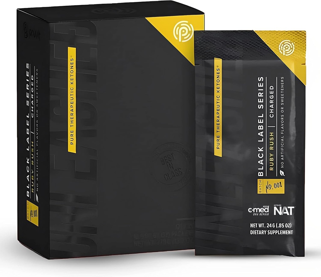 Pruvit Keto/OS Black Label Series Ruby Rush- Charged Pure Therapeutic Ketones for Muscle Growth and Avoiding Muscle Breakdown - .84 OZ
