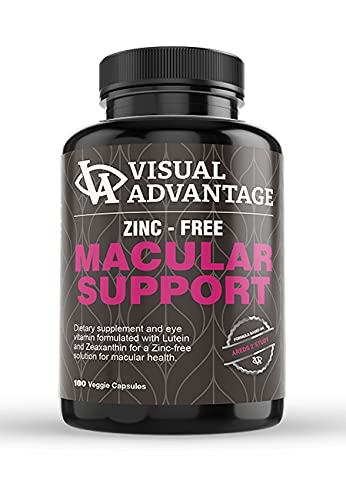 Visual Advantage Zinc-Free AREDS 2 Eye Vitamins for Macular Support – 3 Month Supply (180 Veggie Capsules) – Lutein & Zeaxanthin Formula Based on The AREDS II Study