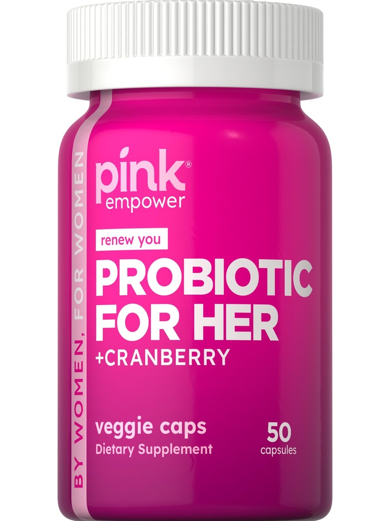 PINK Probióticos para Mujeres TENIDO Apoyo a la Salud Digestiva Capsules Plus Cranberry TEN 50 Conde TEN VENTA Vegetariano, No GMO &amp; Gluten Suplemento Gratis