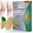 Knee Pain Relief Patch 24 Count - Warming Herbal Knee Patches with Mugwort, Capsaicin & Menthol - 12 horas Long Lasting Knee Soporte para Bone on Bone, Joint Pain, Muscle Soreness