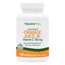 NaturesPlus Orange Juice Jr. - 180 Chewable Tablets - 100 mg Vitamina C - Immune System Support - Gentle on The Stomach - Vegan, Gluten Free - 180 Servings