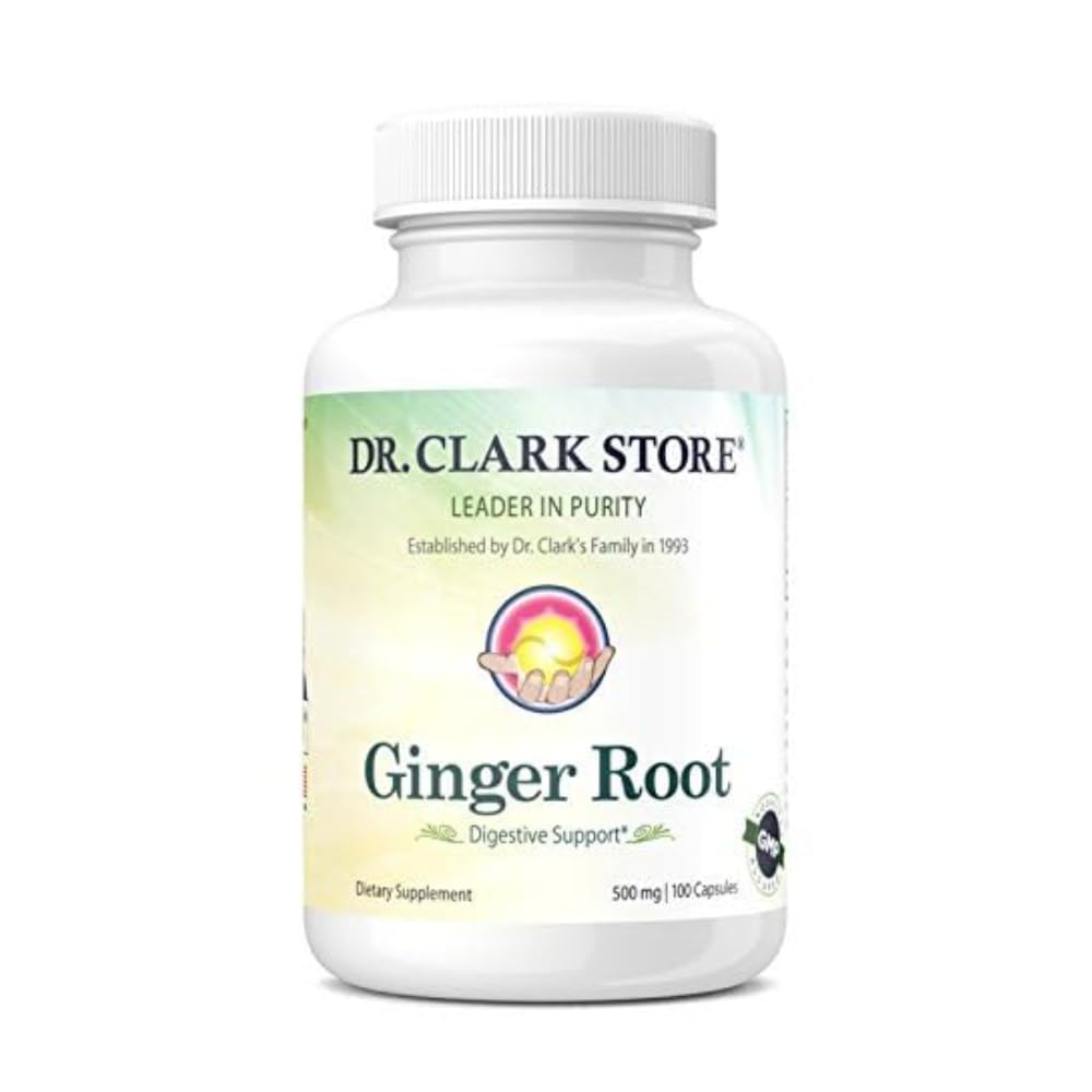Dr. Clark Ginger Root Suplemento - Apoyo digestivo - 500 mg 100 Gelatin Capsules