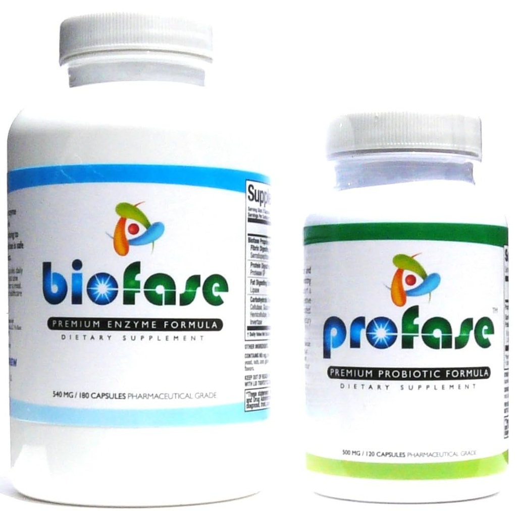 Biofase-Enzyme &amp; Profase-Probiotic Kit - Biofilm Defense, Supports Healthy Digestion &amp; Your Flora Balance - Large Kit