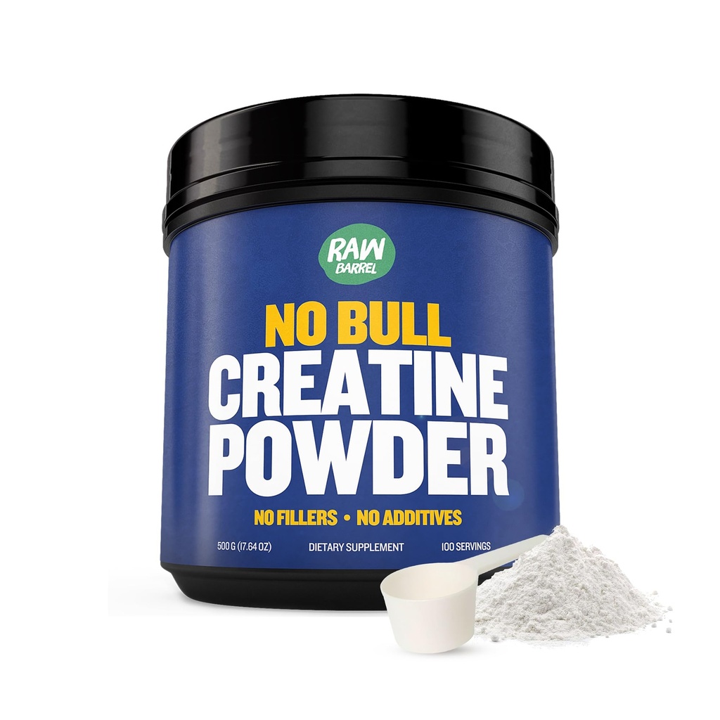 “Ninguna toro” Cretina Powder, Suplementos a granel Monohidrato de crema para la recuperación más rápida, aumento del volumen muscular, fuerza &amp; potencia, creatina micronizada para hombres " Creatina para mujeres, 500g