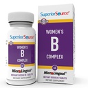 Complejo de las mujeres de origen superior B - Suplemento de apoyo energético para las mujeres - Multivitamínico con vitamina B12, vitamina B3 &amp; Más - B Suplemento de vitaminas Ayuda a la salud cardíaca - 60 Tablas de disolución sublingual