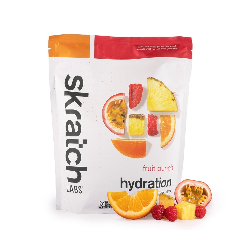 Skratch Labs Hydration Powder ← Sport Drink Mix ← Electrolytes Polvo para el ejercicio, la resistencia y el rendimiento ← Fruit Punch ← 60 Servings ← Non-GMO, Vegan, Kosher