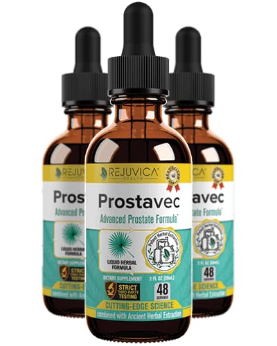 Prostavec Advanced Prostate Support Supplement - Liquid Formula for Faster Absorption with Pygeum, Saw Palmetto, Stinging Nettle + Turmeric &amp; Damiana - Vegan, Non-GMO - 6 fl oz