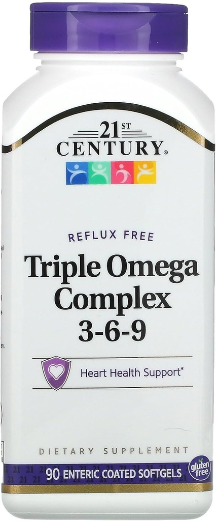 21o CENTURY Omega 3-6-9 Complejo ENTERIC Coated 90 Softgels