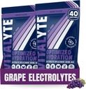 Vitalyte Electrolyte Powder Drink Mix, Isotonic Electrolyte Hydration Mix, Gluten Free Post Workout Powder Mix, Pack de 2, 35 oz. Cada uno, sabor de uva