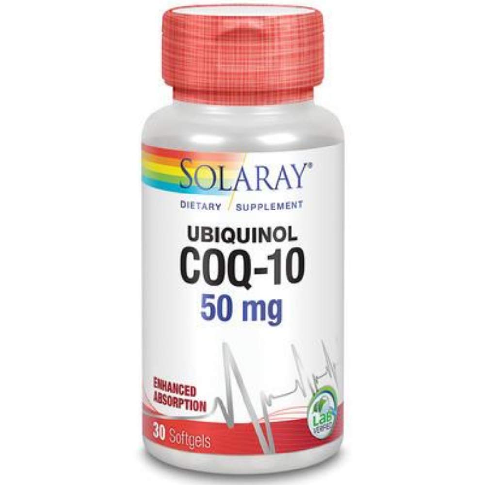 SOLARAY CoQ10, Ubiquinol, Softgel (Btl-Plastic) 50mg tención 30ct