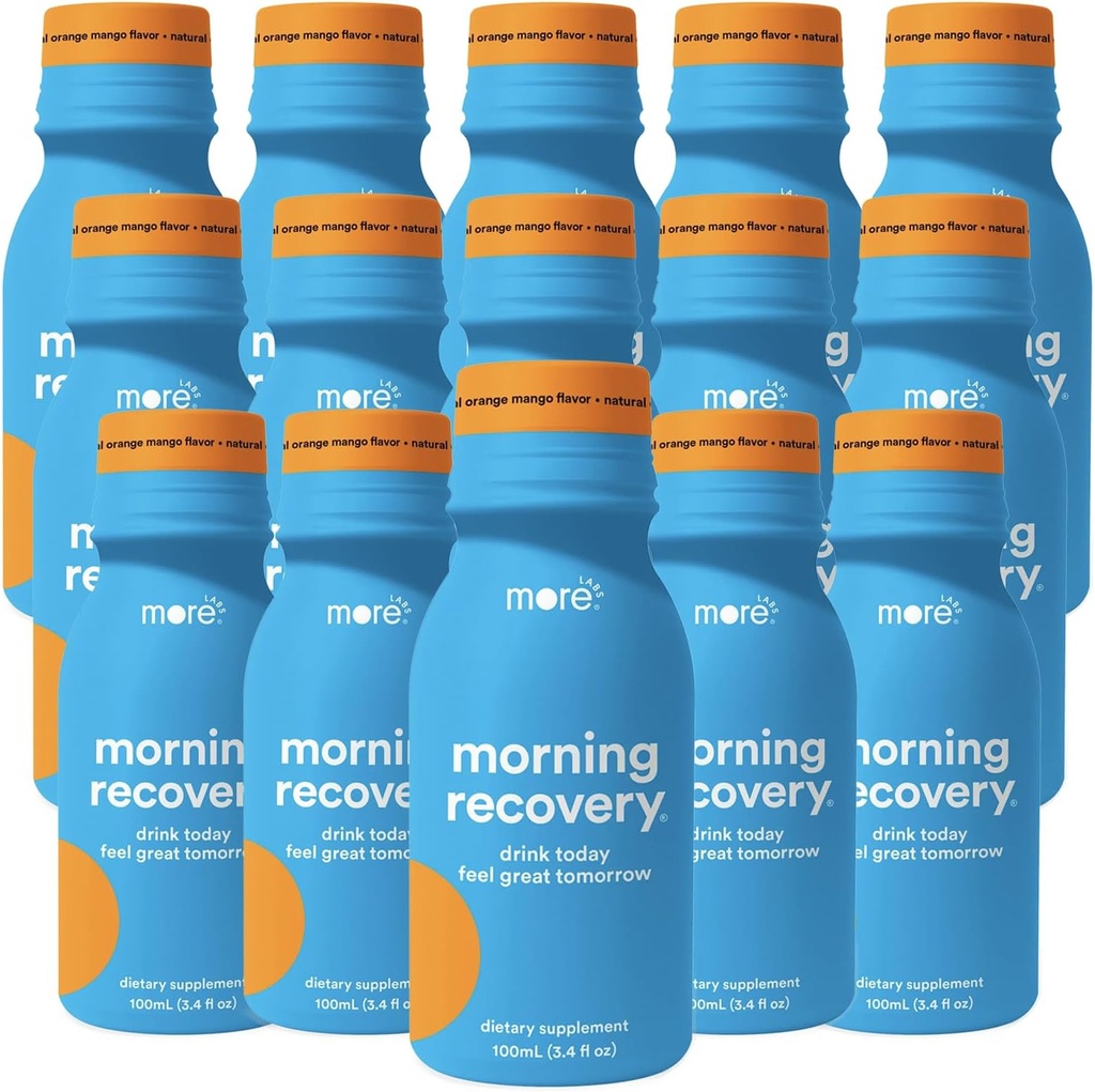 Más laboratorios de recuperación de la mañana Orange Mango Flavor Electrolyte &amp; Milk Thistle Drink 15 Pack ¦ Hydrate Mientras bebe ¦