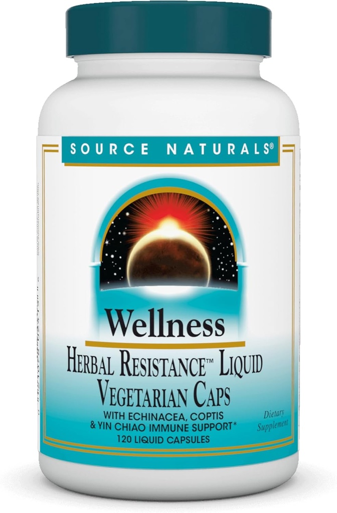 Fuente Natural Wellness Herbal Resistance - Echinacea, Coptis &amp; Yin Chiao Immune Support* - 120 Capsules