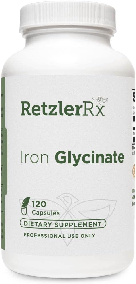 Hierro Glycinate 29mg - Suplemento de hierro altamente absorbible - 120 VCaps con Farmacéutica Fórmula de Grado - Apoya ferritina saludable " Hemoglobina Niveles