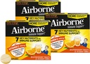 Airborne 1000mg Vitamina C + Azúcar Zinc Soporta Multivitaminas Effervescent Fizzy Tablets, Zesty Orange Flavor con potentes antioxidantes Vitaminas A C & E, 30 Tablets (3 Pack)