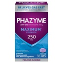Phazyme Maximum* Strength Anti-Gas 250 mg Simethicone Gas Relief for Adults, Fast Gels Quickly Ease Bloating, Pressure & Discomfort, 36 Condes
