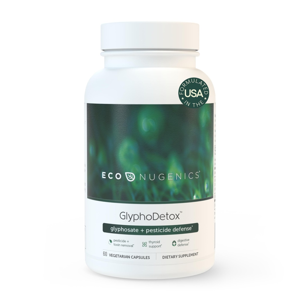 EcoNugenics GlyphoDetox Suplemento – Remove Glyphosate Pesticides and Agricultural Toxins – Detox Formula w/Kelp, Citrus Pectin, Algimate, Glycine – para Hombres y Mujeres – 60 cápsulas