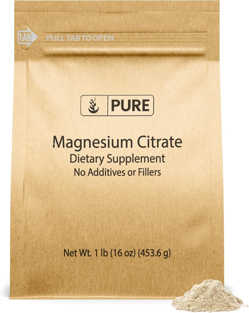 Ingredientes originales puros Citrato de magnesio (1 lb) Suplemento de magnesio, desarmado, disolves fácilmente