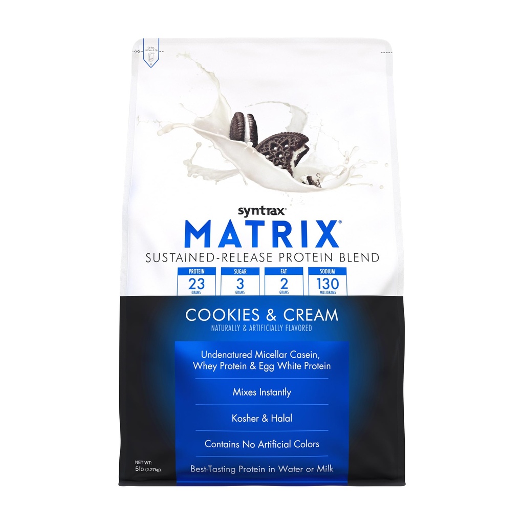 Sintrax Nutrition Matrix - Sustained-Release Protein Blend, Cookies &amp; Cream 5 lbs.