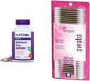 Natrol Melatonin 5mg Fast-Dissolve 200 Tablets & Swisspers Cotton Swabs 300 Conde