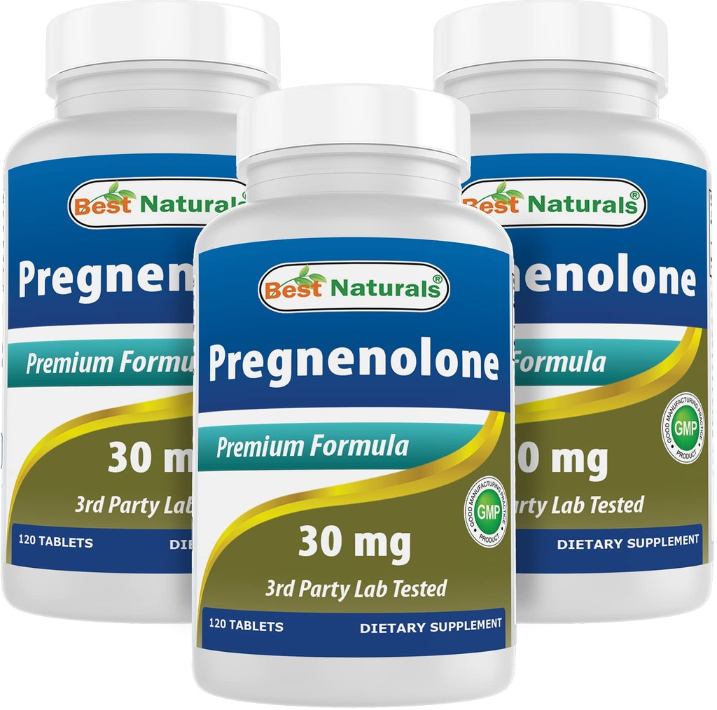 Mejores Naturales Pregnenolona 30 mg 120 Tabletas (120 Conteo (Pack of 3))
