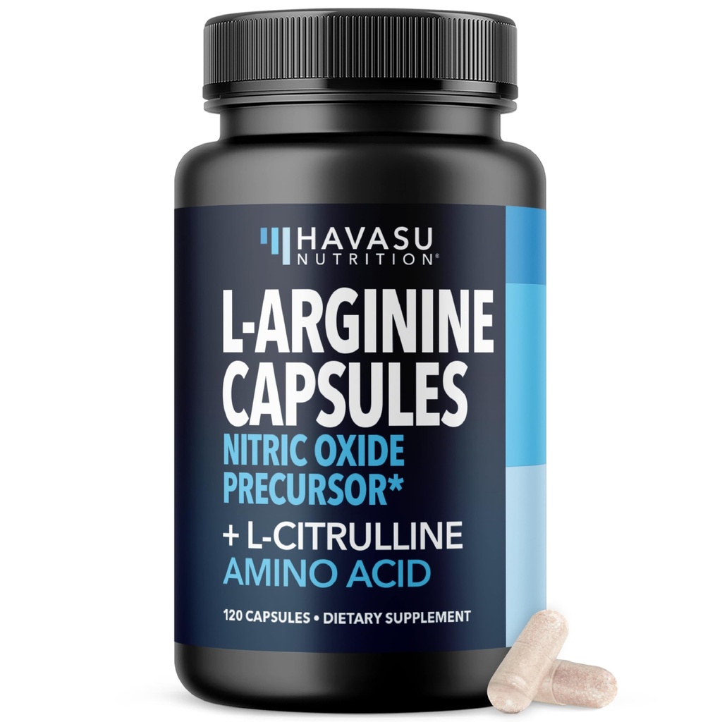 L-Arginine Capsules con L-Citrulline - Nitric Oxide Suplemento - L Arginine y L Citrulline Blend - 120 Conde - Vegan, No GMO cápsulas para el rendimiento, resistencia y apoyo muscular - 2 Month Supply