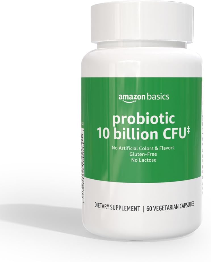Basics Daily Probiotic, 10 Billion Active Cultures, Supporting Digestive and Intestinal Health, Capsule, 60 Count, Two Month Supply