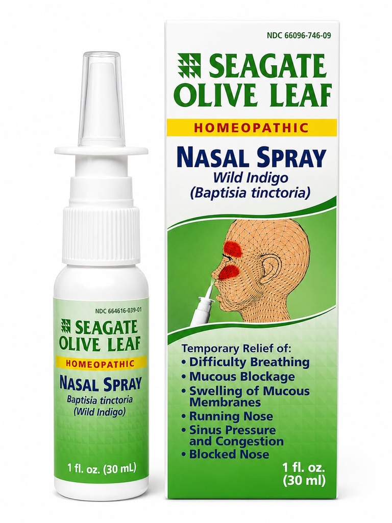Seagate Products Homeopathic Olive Leaf Nasal Spray (Pack of 1) 1 Ounce