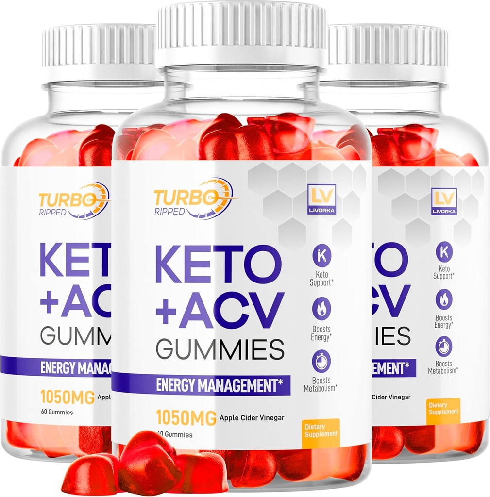 (3 Pack) Turbo Ripped Keto Weight Loss ACV Gummies, Turbo Ripped Keto ACV Gummies, Turbo Ripped Gummies, TurboRipped Keto ACV Apple Cider Vinegar Advanced Multivitamin Healthy s Gummys, 3 meses