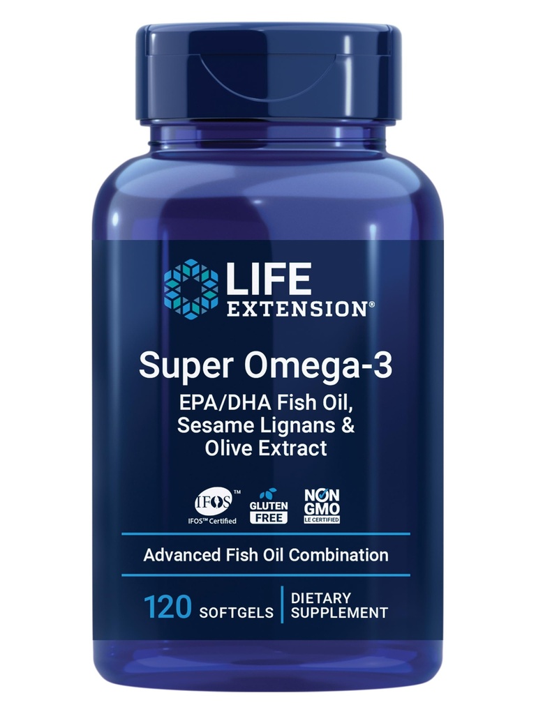 Super Omega-3 EPA/DHA con extracto de oliva de sésamo Lignans, 120 Conde