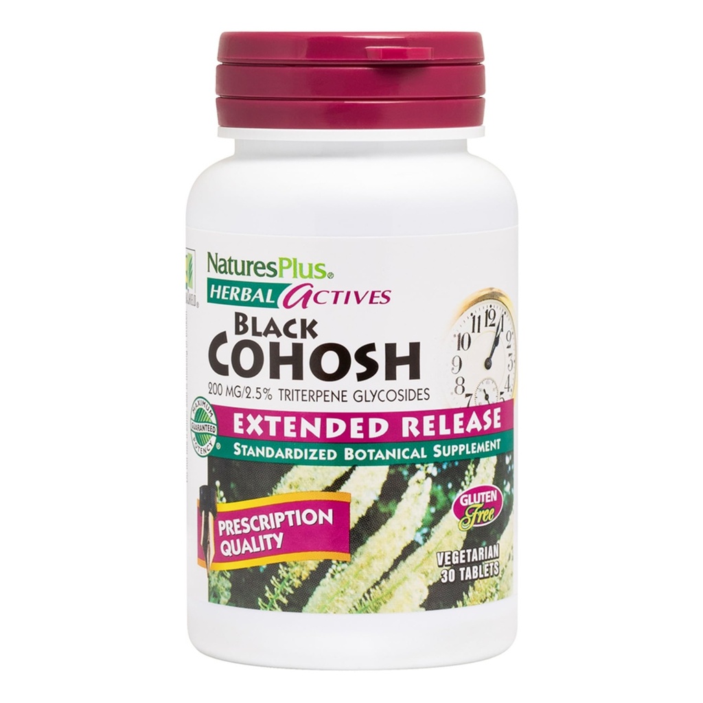 NaturesPlus Herbal Actives Cohosh Negro - 30 Tablets - Soporte nutricional para Well-Being During Menopause - Vegetarian, Gluten Free - 30 Servings